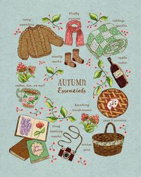 Autumn Essentials, Digital Printable Print at home or at a printer for best results print 8x10 up to 12x16 inches