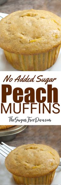 No Added Sugar Peach Muffins #muffins #homemade #peach #sugarfree #dessert #recipe #food