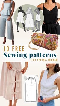 10 FREE sewing patterns for spring/summer 2024