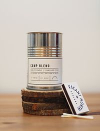 Bring the campfire indoors with this 100% natural soy wax candle! Our Camp Blend scent combines outdoor standards like pine and balsam with notes of woodsy patchouli and a hint of vanilla. Hand poured in the USA, these 10 oz. candles have a burn time of 60+ hours, all thanks to an all-natural woo...