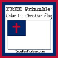 Christian Flag, pledge and free printable coloring page, by ParadisePraises.com