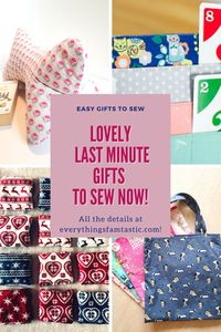 Are you in a time crunch & need to sew a last minute gift in a hurry? Don't worry, I've got the perfect solution for you! I've put together an easy to follow guide of DIY last minute gift ideas that you can sew fast. Best of all, these handmade gifts are loved by everyone & an eco-friendly way to use up fabric scraps in your stash. Follow the link & start sewing your last minute gifts now! | gifts for him | gifts for her | gift for kids | easy gifts to sew | #giftideas #diychristmas #sewing