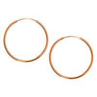 18kt Rose Gold Plated 20MM Hoop Earrings ($18.99, $11.39) • 18kt gold plated. Finish: Rose gold tone. Diameter: 20MM. Closure: Endless loop. Material: Metal. | claires.com/us