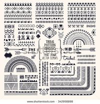 Hand drawn ethnic brushes, patterns, textures. Artistic vector collection of design elements: tribal geometric ornament, aztec style, native americans' fabric. Pattern brushes are included in EPS.