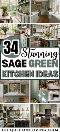 Immerse yourself in the allure of green with our collection of 34 Stunning Sage Green Kitchen Design Ideas! From sleek cabinets to charming accents, discover how the versatile shade of sage can breathe new life into your kitchen. Whether you prefer a modern, minimalist approach or a cozy, rustic vibe, these ideas showcase the timeless and refreshing appeal of sage green. Pin your favorites and let the inspiration flow as you envision a kitchen that seamlessly blends style and tranquility. 🌿🍽️