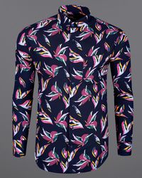 Mirage Blue Casual Prints Premium Tencel Shirt For Men