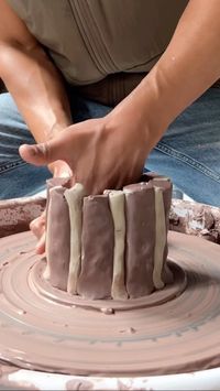 Playing with marbling and multicolored logs of clay. Getting them welded together is the most challenging part. | Instagram