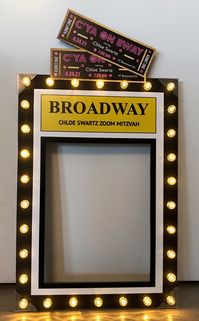 "THESE ARE NOT ABLE TO BE SHIPPED FROM 7/15 - 8/15 UNIQUE PERSONALIZED LIGHT UP MARQUEE PLAYBILL! Purchase Playbill separate or with a Set of Broadway Photo Booth Props for your guests to embellish their photo booth photos and selfies! So unique ~ will be the talk of the party! - Oversized Playbill mounted on Black Foam Core Board 11\" x 17\" Image / Overall Size: 13\" x 19\" Personalize the Broadway header for your occasion OPTIONAL: LIGHT UP Playbill surrounded by 30- 0.75\" Lights - Requires