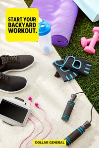 Dollar General has tons of home workout equipment at great prices with brands like ProStrength. Grab what you need to get ready for your backyard workout. #WorkOutatHome #WorkoutIdeas