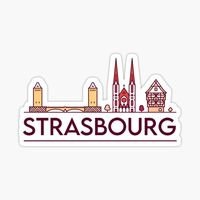 "Strasbourg France Travel Art Emblem" Sticker for Sale by KrisSidDesigns | Redbubble