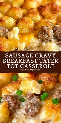 Sausage Gravy Breakfast Tater Tot Casserole