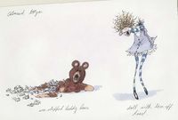 tim burton, art, illustration, mixed media, untitled (creature series) 1994 (pen and ink)