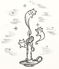 Candlestick Ghost Cats 5x7 Inch Print - Etsy