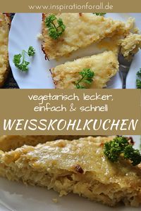 Diesen leckeren Kuchen aus Weisskohl kannst du sehr schnell selber backen. Das Rezept dafür ist ziemlich einfach. Direkt aus dem Backofen schmeckt der vegetarische Weißkohlkuchen köstlich. Aber auch kalt ist er lecker. #weißkohlkuchen #weisskohl #kuchen #vegetarisch #rezept