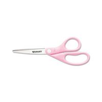 Stainless steel blades are ground on the inside and back edges for smooth, effortless cutting. Insert is molded into the plastic handles for greater durability. Cutting Tool Style: General Purpose Tip Type: Pointed Cut Length: 3.5" Overall Length: 8". Color: Pink.