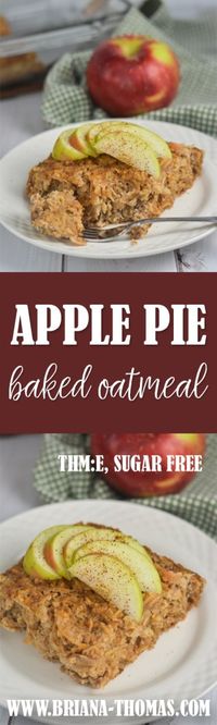 This #Apple #Pie #Baked #Oatmeal (with how-to #recipevideo!) makes the perfect #makeahead #fall breakfast! - Trim Healthy Mama friendly - #lowglycemic - #THME - #lowfat - #nosugaradded - #glutenfree - #dairyfree - #nutfree  #brianathomas #trimhealthymama #thm #healthyeating #healthyrecipes #recipes  #sugarfree #lowglycemic #breakfast