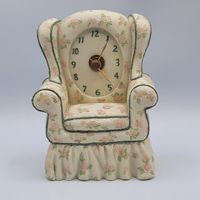 Vintage floral couch miniature clock. Nice vintage condition, some light wear.