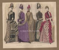 Les Modes Parisiennes February 1887 fashion plate, winter day dresses