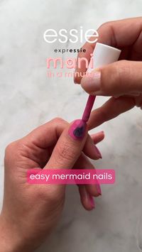 easy mermaid nails in just a minute! with expressie quick-dry nail polish by essie