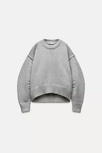 PLEATED SLEEVE KNIT SWEATER - Gray | ZARA Canada