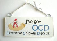 Ocd Funny Love Chicken Plaque Sign Family Gift Idea Hen Eggs Coop House Bantam