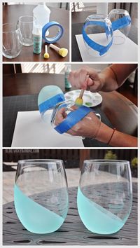 A unique DIY project to freshen up your wine glasses. #crafty                                                                                                                                                     More