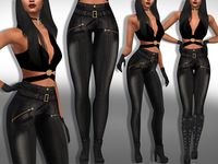 Female Dark Leather Pants Found in TSR Category 'Sims 4 Female Everyday'