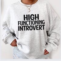 "PLEASE READ ENTIRE DESCRIPTION BEFORE ORDERING Unisex Fit Introvert Sweatshirt, Antisocial Shirt, Funny Introvert tshirt, Homebody Hoodie, Bookworm Gifts, Indoorsy Shirt, Womens Clothing, Sarcasm Fall in love with this soft and cozy Graphic Tee, Sweatshirt or hoodie  TO MAKE YOUR SHOPPING EXPERIENCE EASIER, YOU CAN \"CHOOSE\" A T SHIRT, SWEATSHIRT OR HOODIE IN THIS LISTING. Size up 1-2 sizes for a slouchy oversized fit PINK, Sand and light blue are NOT available in a 4X 5X Sweatshirt but they A