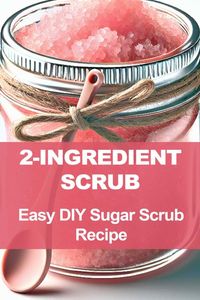 Easy DIY 2 ingredient sugar scrub recipe! This face, lip and body scrub will make your skin glowing! Use ingredients you already have in your kitchen. This homemade scrub takes just minutes to make and delivers spa-worthy results. Pin this recipe to save it for later, then head over to my blog for more tips on how to make this DIY body and face scrub, along with tips on customizing it to your skin type. If you're into homemade skin care, body lotions, or scrubs, this recipe is perfect. Plus, it's great if you love homemade bath products. Indulge in DIY self-care with this delightful face, lip and body scrub recipe!