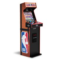 Get ready to dominate the court like never before with this NBA Jam arcade machine from Arcade1Up. Get ready to dominate the court like never before with this NBA Jam arcade machine from Arcade1Up. FEATURES Wi-Fi online multiplayer with global leaderboards Sleek Cabinet Design 2 Player Control Panel Light-up Marquee 3D Faux Molded Coin Doors Dual Speakers for Dynamic Sound 17” BOE Color MonitorDETAILS 61.5" x 18.6" x 18.4" Arcade weight: 61.73 lbs. Wall plug Manufacturer's 90-day limited warrant