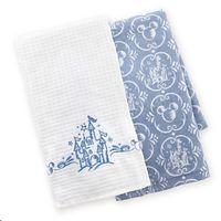 Disney Parks Castle Pattern Kitchen Dish Towel Set of 2 NEW