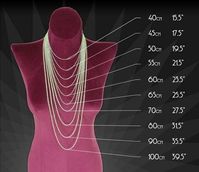 Necklace Size Chart in Inches & Centimeters • Necklace Length Measurements Diagram