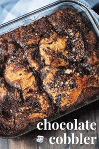 This chocolate cobbler dessert recipe is easy and delicious!! #dessert #easydessert