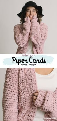 Soft, fluffy and super cuddly, Piper is hooked up in a flash, working from the center back to the cuff. Size up for an even more oversized fit, and snuggle down on a chilly evening!