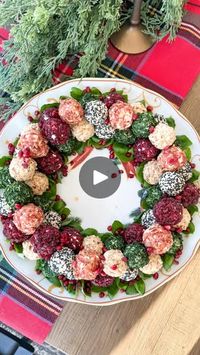 77K views · 1.5K reactions | CREAM CHEESE BALL WREATH // easy, delicious and sure to please every guest with all the different flavor options! It pairs with a sliced & broiled baguette + you can prep the cheese balls a few days ahead of time and refrigerate until ready to plate!

INGREDIENTS:
7 blocks cream cheese, room temp
HERB TOPPING - parsley, thyme & rosemary finely chopped
BACON TOPPING - bacon, finely shopped
SEED TOPPING - poppy seeds, black sesame seeds & white sesame seeds
CRANBERRY TOPPING - dried cranberries, finely chopped
NUT TOPPING - pecans, walnuts & almonds finely chopped

INSTRUCTIONS:
1) prep all toppings and set on plates for rolling. Cut each block into 8 equal squares. Using your palms, roll each square into a ball, then roll in desired topping until ball is well co