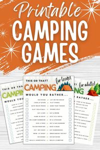 Printable campfire games are a great way to bring extra fun on your next camping trip or family vacation! Print, pack, and you're ready to go.