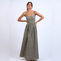 So Fun And Flattering, This Bold Maxi Is Featured In A Check Print With A U-Neckline And Invisible Side Zip. Pairs Perfectly With Sandals On A Sunny Day Out Or Boots For A Flawless Transition Into Fall. U-Neckline Fixed Straps Invisible Side Zip Shirred Back Non-Stretch Material Lined Bust 100% Cotton Larger Bust Girlies - We Recommend Sizing Up I’m Just Under 5’9, 38d, 30” Waist & Wearing A Size Large.