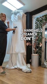 Wedding Dress Shop Hertfordshire on Instagram: "Wedding day tip! #bridetips #brideadvice #steamer #handheldsteamer #hoddesdonmums"