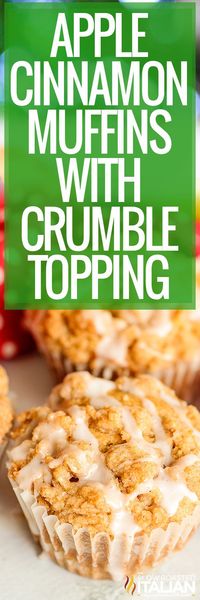 Apple Crumble Muffins is a delicious anytime treat of moist apple cake with buttery crumble and sweet icing. A great muffin recipe for fall!