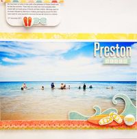 Preston Beach created by Dayna Howard - using {A Flair For Buttons}, @EchoParkPaper Paradise Beach collection. #AFlairForButtons #EchoParkPaper #ParadiseBeach #PrestonBeach #Summer