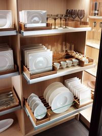 organized dish racks - pantry