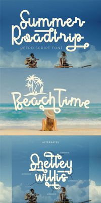 Summer Roadtrip – Retro Script Font. In this font I try to combine vintage with luxury/aesthetics. So that this font can be used in various projects with retro/vintage and luxury themes. Such as logos, branding, posters, packaging, book covers, quotes, titles & others. This font come with clean and rough font version Come with Opentype feature with a lot of alternates, its help you to make great lettering. This font is also support multi language In Zip Package : - Summer Roadtrip otf ttf woff