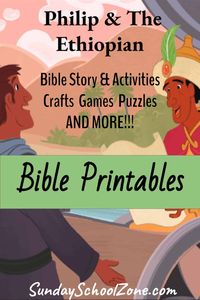 Philip and the Ethiopian Bible Activities on Sunday School Zone