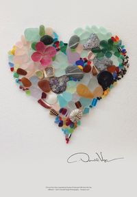 gitanadelaplaya: #seaglass #heart, fine art print poster