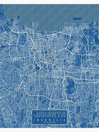 "Jakarta City Map of Indonesia - Blueprint" Poster for Sale by deMAP | Redbubble