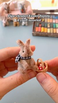 Easy DIY pipe cleaner craft idea: Easter bunny. A tutorial for beginners #diy #craft #handmade