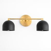 Deep Ball Vanity - Mid-Century Modern - Modern Vanity - Bathroom Lighting - Vanity Lights - Modern Lights - Lighting - Model No. 0698 Add a touch of mid century modern minimalist design with this black dome shade vanity light fixture. FINISH OPTIONS ----------------------- • Our Raw Brass finish features solid unfinished brass that is hand cleaned before leaving our shop. The brass will age and patina over time giving the finish a soft natural look. Please wear gloves while installing all fixtur