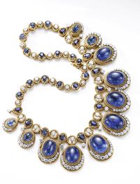 GABRIELLE'S AMAZING FANTASY CLOSET | Van Cleef & Arpels High Jewelry Necklace of Cabochon Blue Sapphires and Diamonds mounted in 18k Yellow Gold