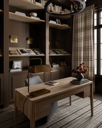 The Bodin Desk combines natural finishes with modern lines for streamlined desk space. With practical storage and simple design, this piece is approachable and functional. Its drawer handles blend into the piece, further highlighting the Bodin Desk’s emphasis on its natural oak construction. | McGee & Co. | Bodin Desk