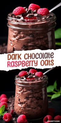 Dark Chocolate Raspberry Overnight Oats [10 Minutes] – Chasety